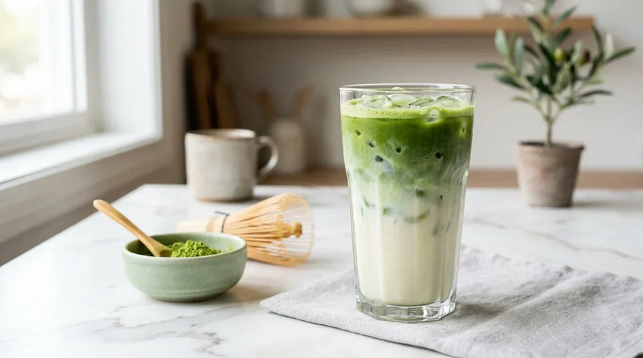 Ledinė matcha latte: klasikinis receptas namuose