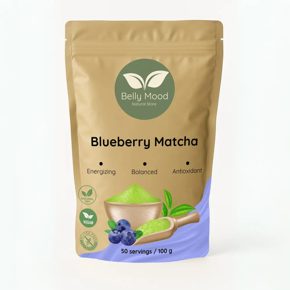 Mėlynių matcha - Blueberry matcha - Belly Mood