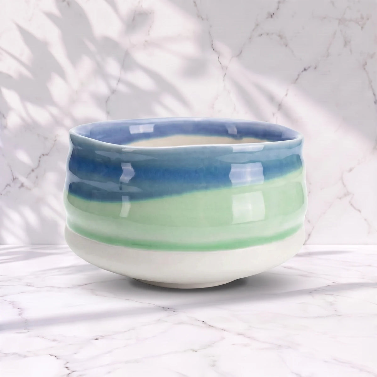 Matcha dubenėlis BLUE – mėlyna ir mėtinė glazūra, Belly Mood